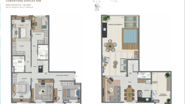 Aqua Village Residence Club planta do apartamento