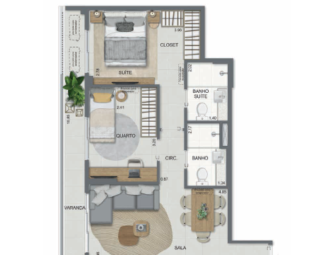 Aqua Village Residence Club planta do apartamento