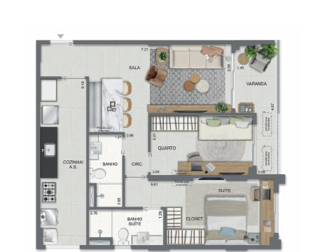 Aqua Village Residence Club planta do apartamento