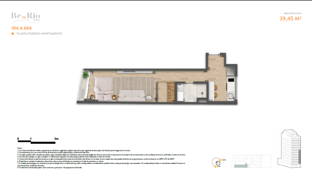 Be in Rio Tonelero Copacabana planta do apartamento Be in Rio Tonelero Copacabana planta do apartamento