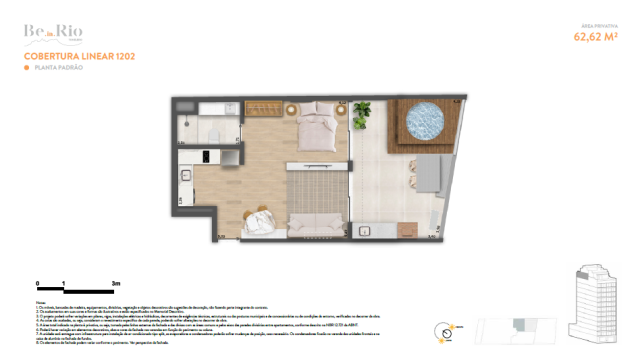 Be in Rio Tonelero Copacabana planta do apartamento Be in Rio Tonelero Copacabana planta do apartamento