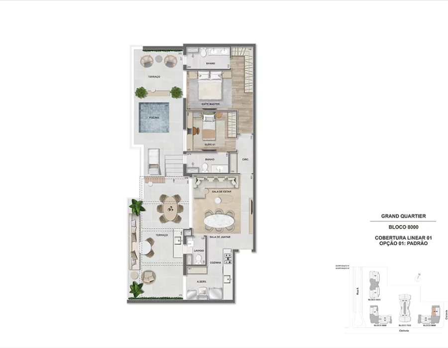 Grand Quartier Rio 2 Fase Parque Cobertura linear 2 suítes 135m² - GQ 8.000 - Final 01