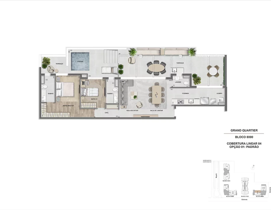 Grand Quartier Rio 2 Fase Parque Cobertura linear 2 suítes 146m² - GQ 8.000 - Final 04
