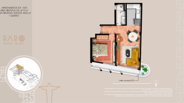 Raro Palacete Art Déco planta do apartamento Raro Palacete Art Déco planta do apartamento