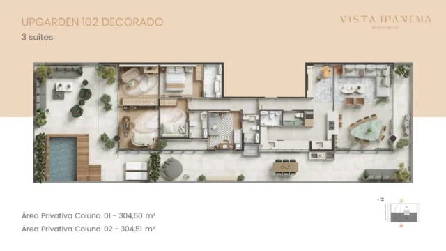 vista ipanema residencial planta dos apartamentos coberturas gardens (2)