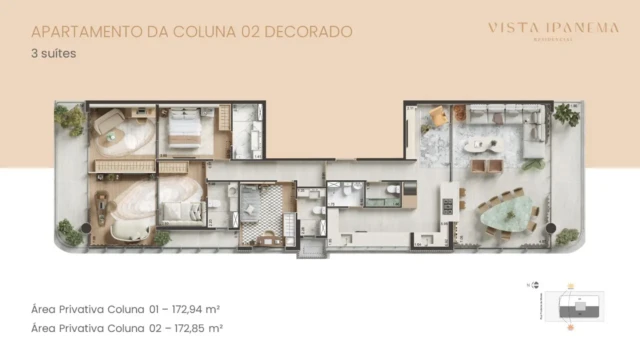 vista ipanema residencial planta dos apartamentos coberturas gardens (5)