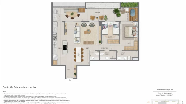 zenture residencial botafogo planta apartamento e cobertura duplex