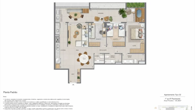 zenture residencial botafogo planta apartamento e cobertura duplex