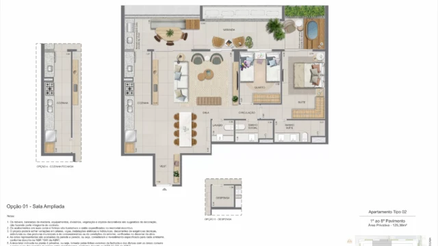 zenture residencial botafogo planta apartamento e cobertura duplex